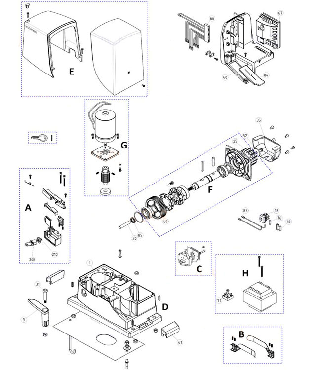 Запчасти для привода NICE RB500HS