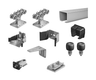 Alutech комплект с неоцинкованной шиной SG.01.002.А 9 метров и стальными роликами для ворот до 450кг фото