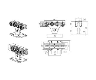 Alutech комплект с неоцинкованной шиной SG.01.002.А 9 метров и стальными роликами для ворот до 450кг фото